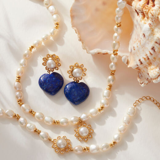 Lapis heart-shaped earrings by Carousel Jewels